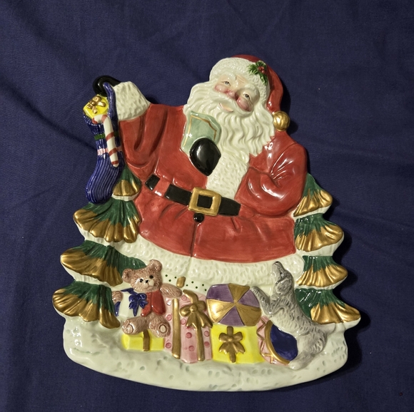 Omnibus Fitz And Floyd Toyland  Santa 10" Christmas Holiday Serving Plate NO BOX - Picture 1 of 4